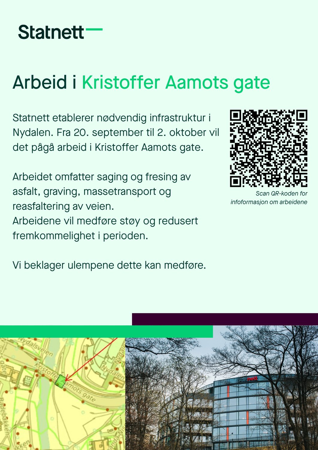 Bilde av infotekst i Kristoffer Aamodts gate