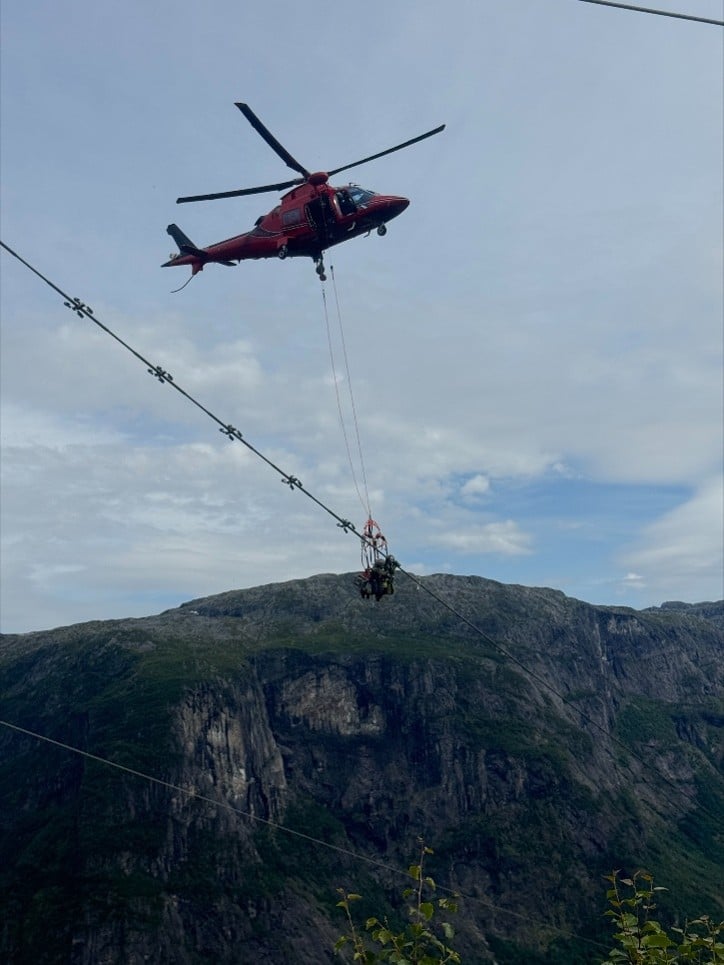 himmel, fjell, ledning, mennesker, helikopter 