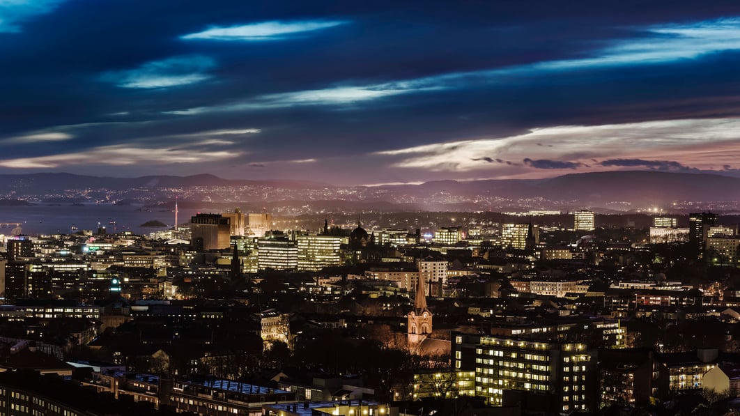 Bilde av Oslo på kveldstid