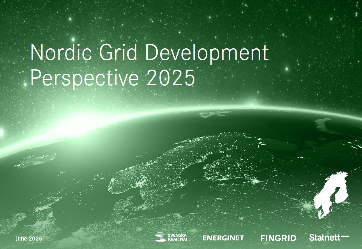 Forsidebilde av rapporten Nordic Grid Development Perspective 2025