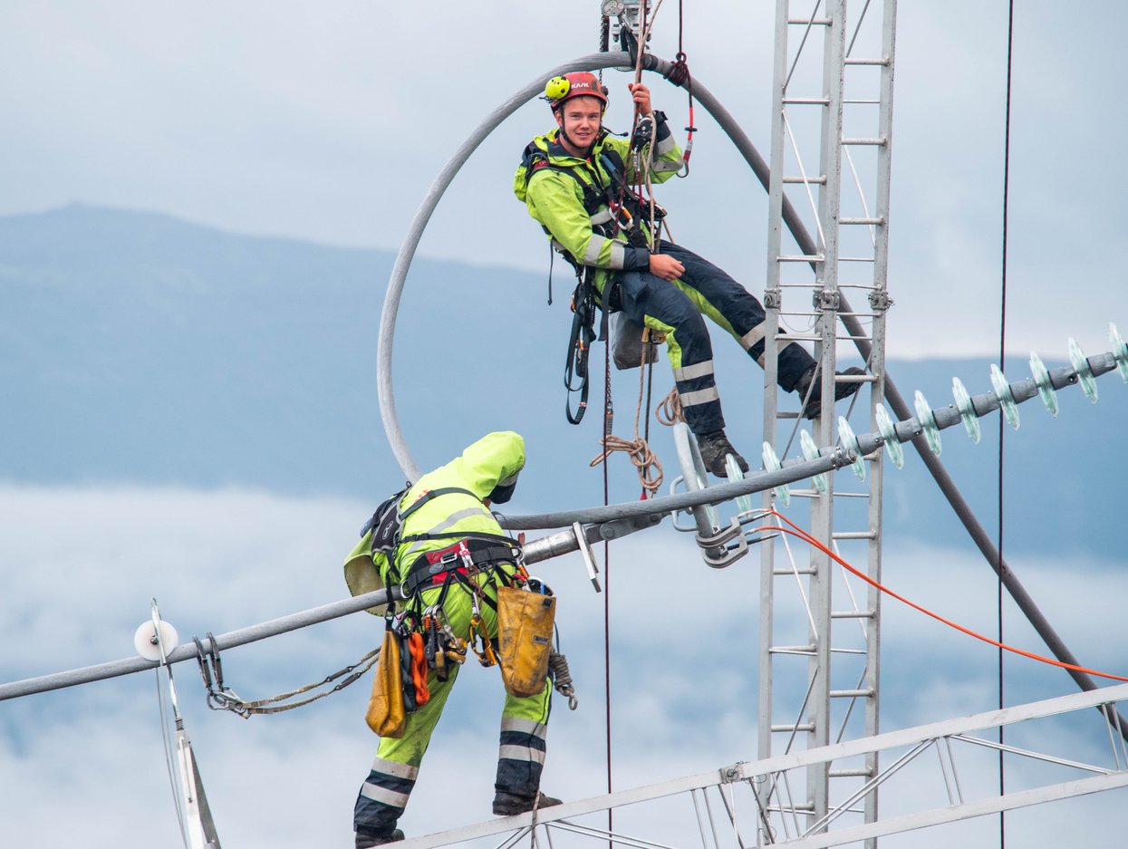Statnett workers that is working on the Aurland-Sogndal project.
