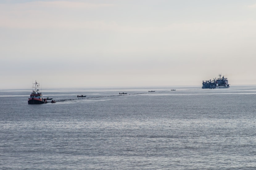 Bilde av North Sea Link-kabelen som legges 