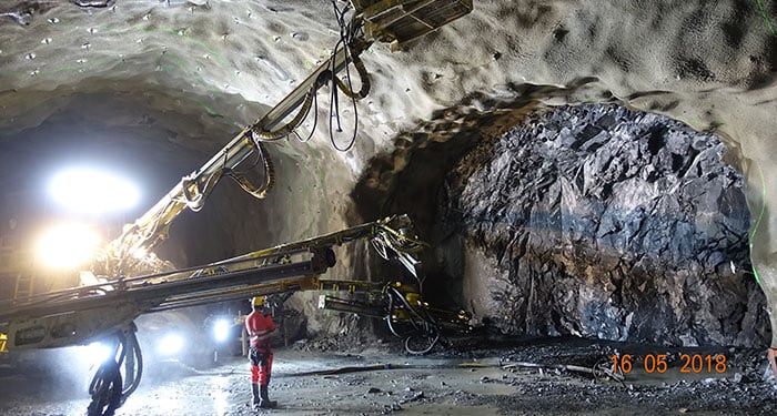 Arbeid i tunnelen mellom Smestad og Sogn