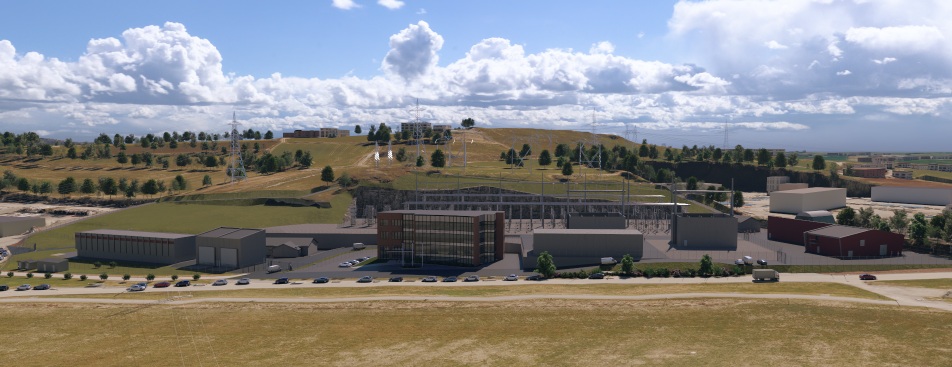 Illustrasjon av Humleberget transformatorstasjon