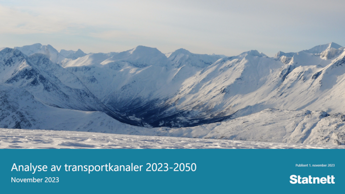 Forsiden til rapporten "Analyse av transportkanaler 2023-2050"