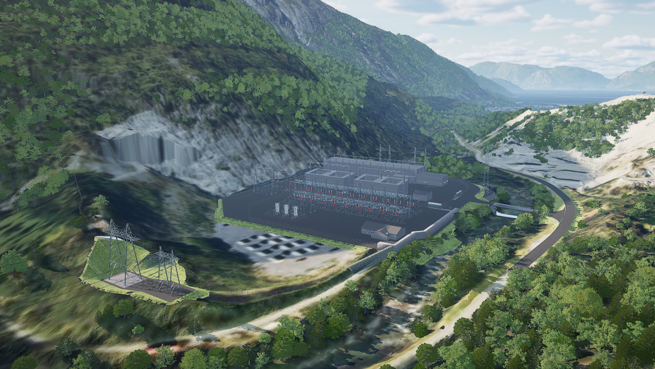 Illustrasjon av Hårstad transformatorstasjon