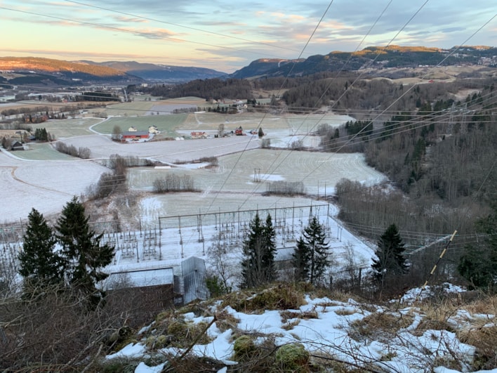 Orkdal transformatorstasjon sett ovenfra 