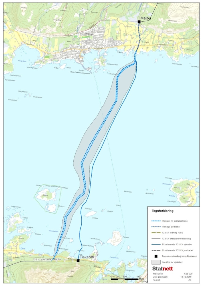 Kart over fjorden