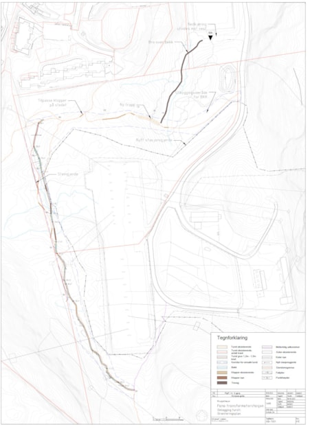 Skisse som viser omlegging av tursti