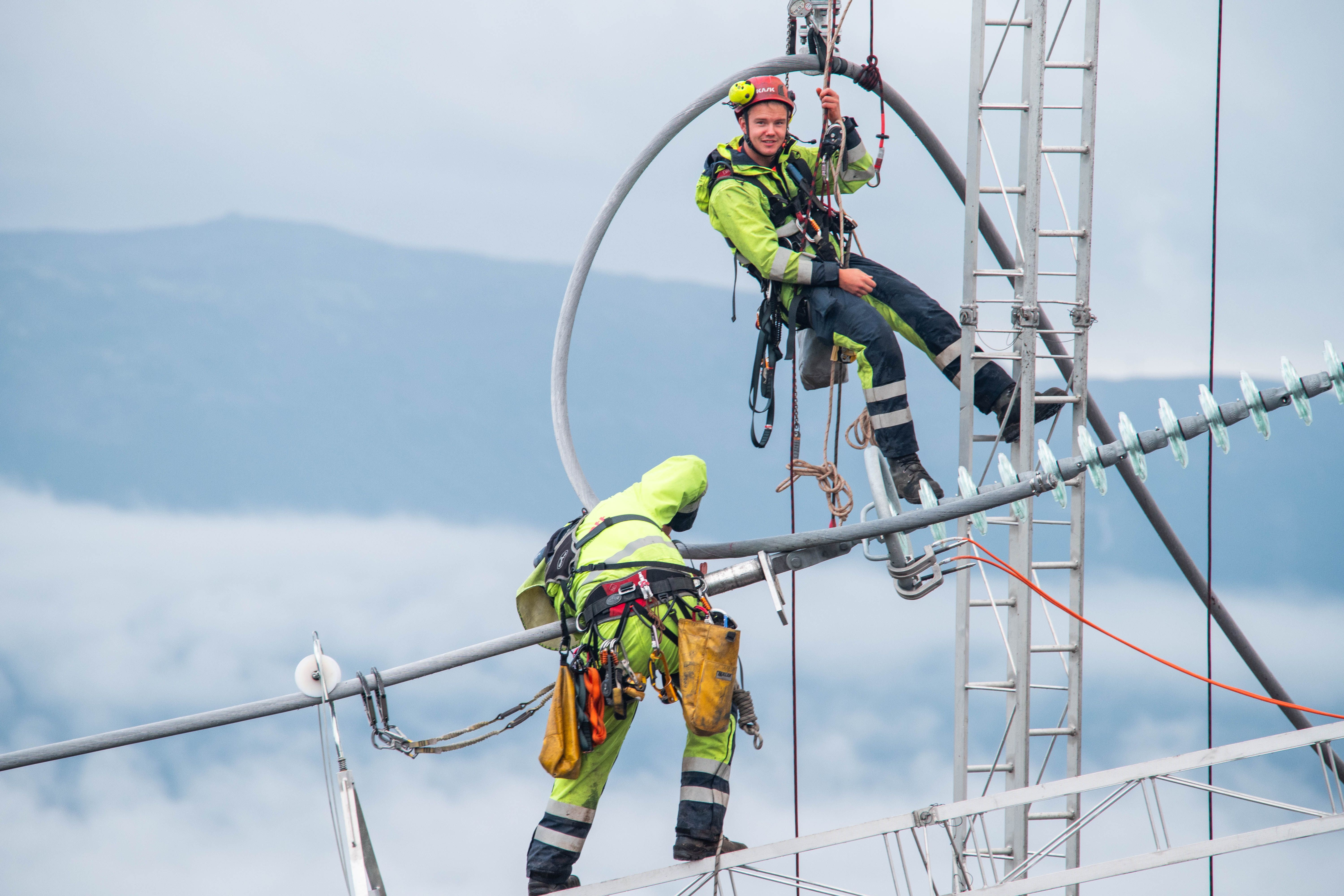 Statnett workers that is working on the Aurland-Sogndal project.
