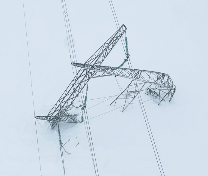 Bilde av havarert mast